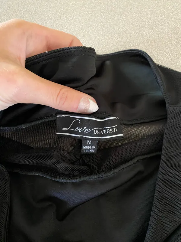 Love University Black Mesh Pant Size M - Image 2