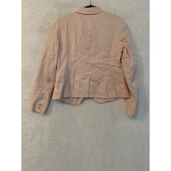 LOFT Blazer Womens Small Pink Linen Cotton Blend Two Button Lightweight Jacket - Image 7