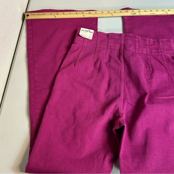We The Free Jayde Super High Rise Flare Jeans Retro Inspired Raspberry Size 31 - Image 5