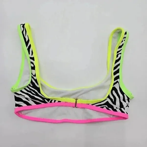 No Boundaries Stripe Black White Bikini Top‎ Swimwear Swimsuit Small - Image 5