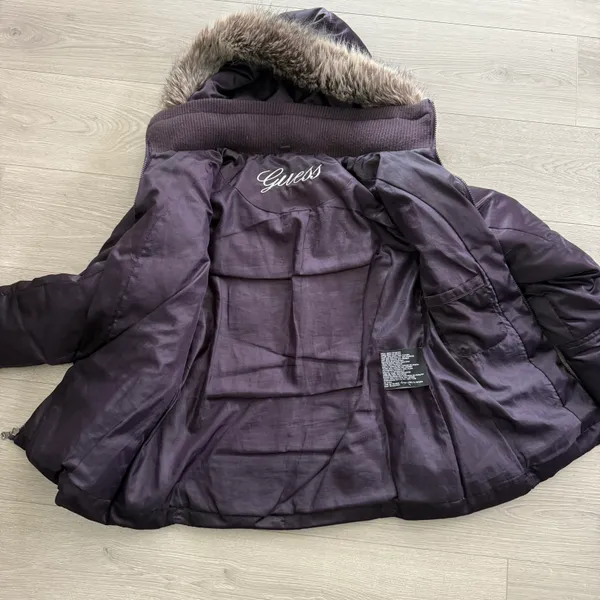 Down Puffer Jacket Faux Fur Hood Medium - Image 3