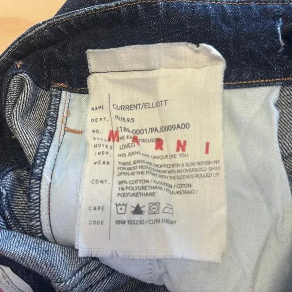 Current/Elliott + Marni "The Easy Trouser" Jean Relaxed‎ Fit Cropped Button Fly - Image 10
