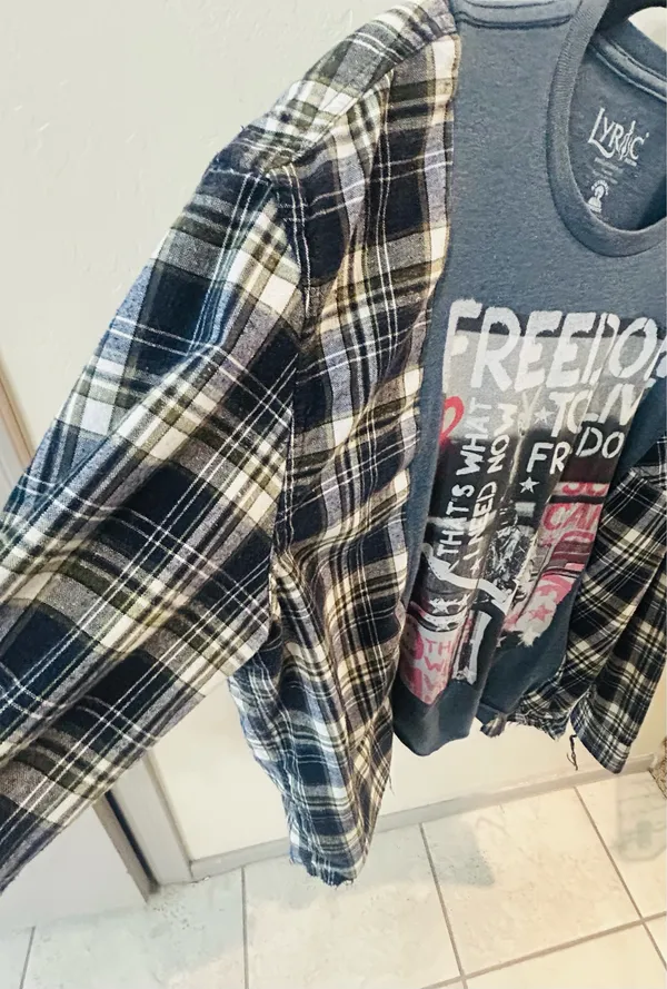 Jimi Hendrix Graphic Tee Flannel Blue - Image 2
