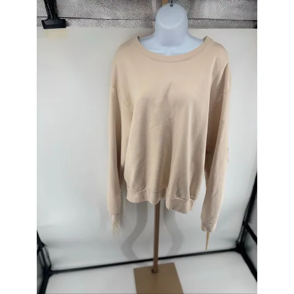 Levi's Pullover Sweatshirt Womens L Cream Fringe Classic Western Yoke Cowgirl - Image 13