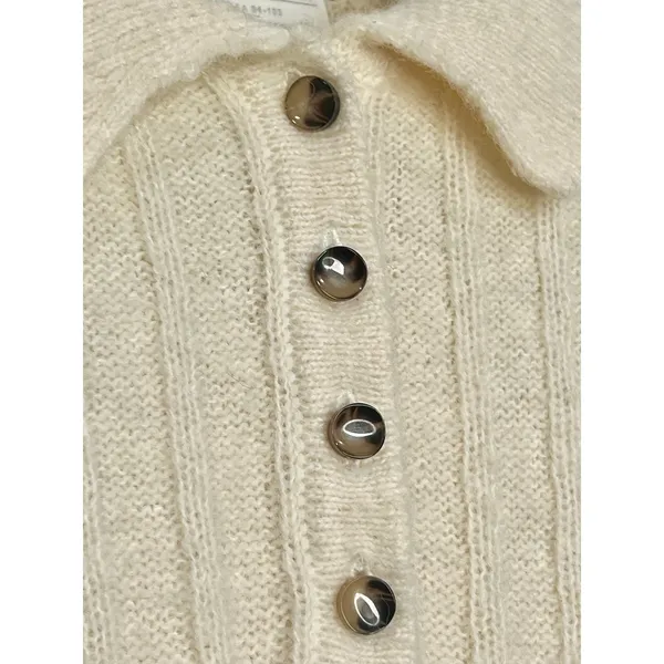 Gap Reissue Cream Alpaca Wool Polo Sweater 90s Carolyn Bessette Minimalist - Image 5