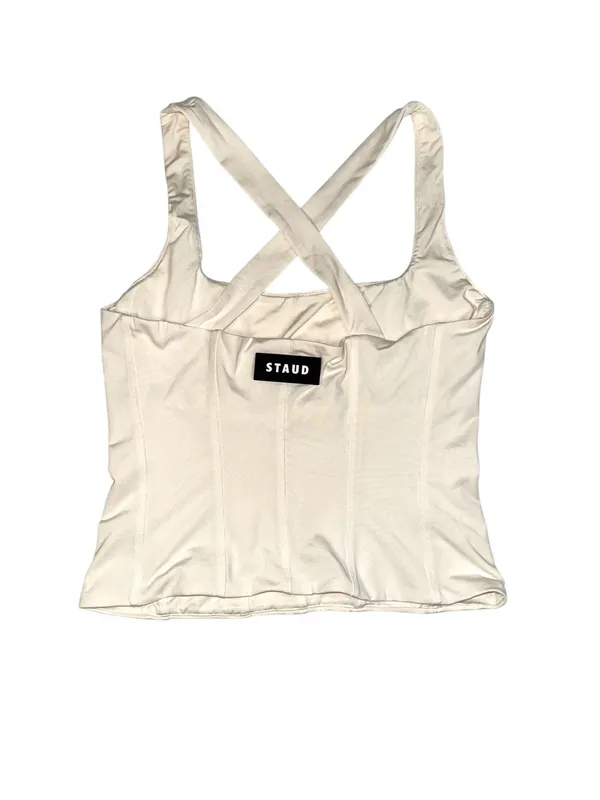 NWT Staud Carry Top Ivory Square Neck Sleeveless Athletic Tank Top MEDIUM - Image 4