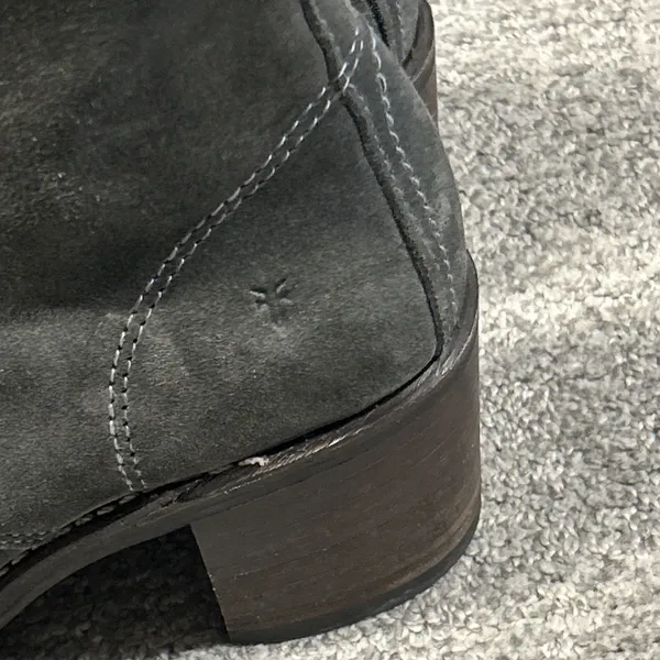 Frye Sabrina 6g Combat Boots Womens 8.5 D Gray Suede Lace Up Made In USA - Image 2