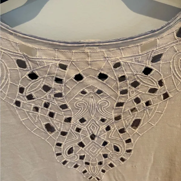 Free People Lavendar Lace Detail Long Sleeve Top in size M - Image 5