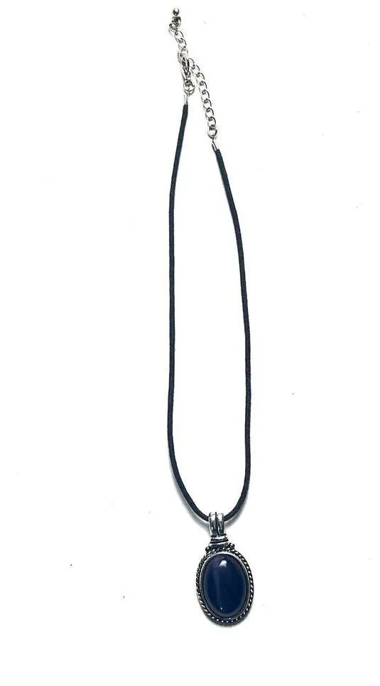 Women's Black Corded Round Pendant Necklace Fashion Statement Accessory - Image 7