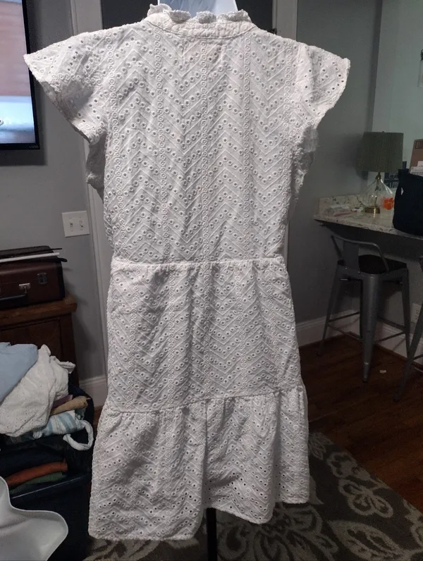 Dear john White Eyelet V-Neck Summer Dress - Image 3