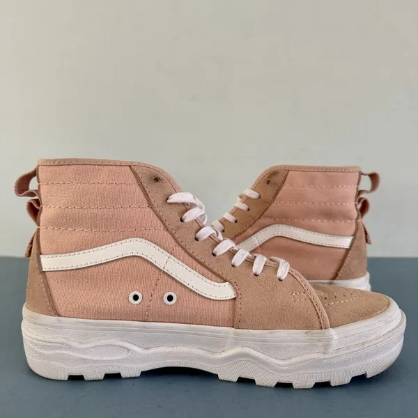 Vans Sentry Sk8-Hi Dusty Rose Pink Suede Canvas Platform Lug Sole Sneakers‎ - Image 5