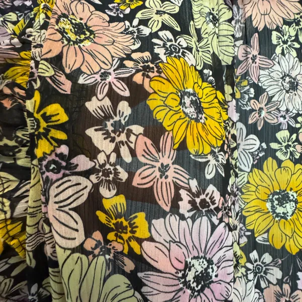 NWT BB Dakota Steve Madden Floral Maxi Dress L Chiffon Ruffle Tiered Blossom - Image 7