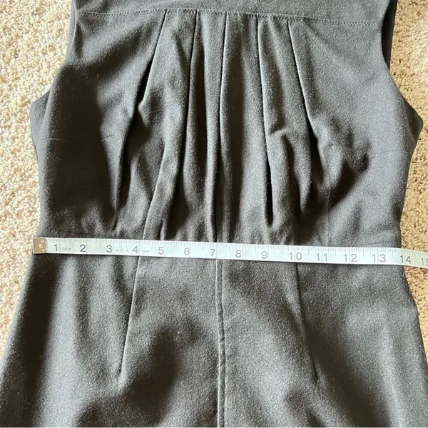Club Monaco Women's Black Wool Pleated‎ Sheath Dress - Image 10
