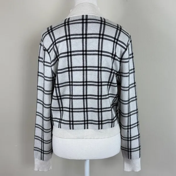 Abercrombie & Fitch Plaid Knit Pullover Turtleneck Sweater‎ Black & White Sz XL - Image 2
