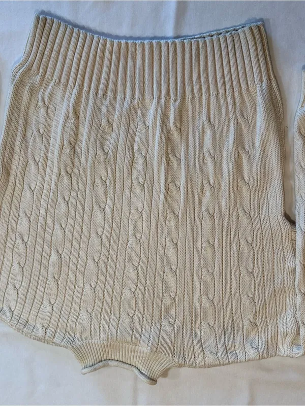 LIZWEAR Vintage Classic Cream Cable Knit Women’s Sweater Size Large - Image 5