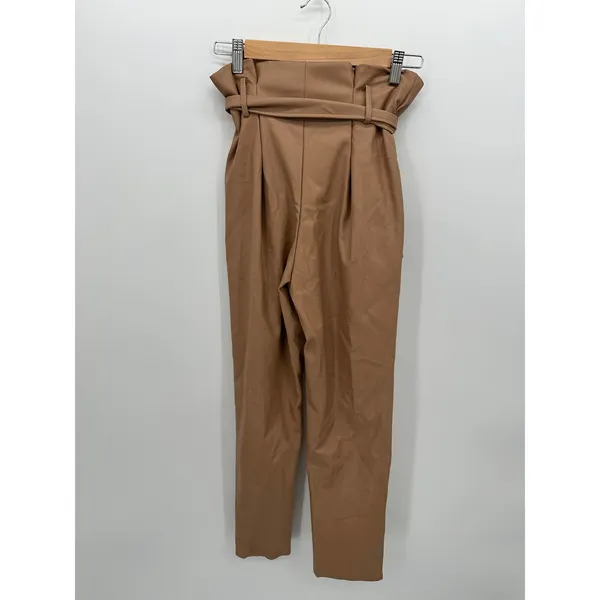 Do + Be‎ Womens Tan Faux Leather High Waisted Paperbag Pants Sz S NWT - Image 2