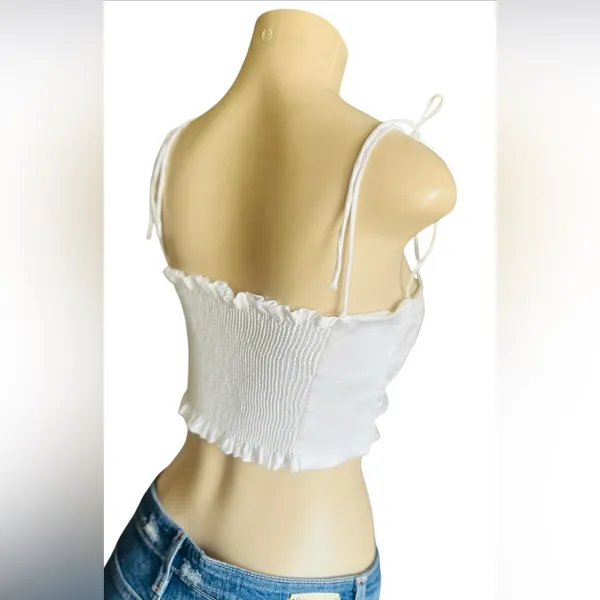 Zara Satin Effect cropped Top with Tie shoulders - Image 13