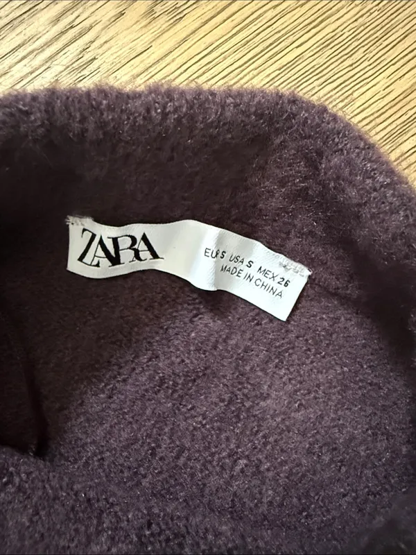 Zara Eggplant Soft knit short sweater - Image 4