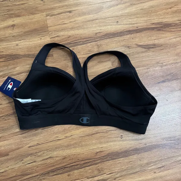 Champion The Curvy Sports Bra Black Moderate Support Racerback B9373 XL New - Image 5