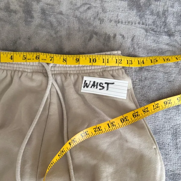 White Fox Sweatpants Women XS Beige Jogger Elastic Waist Logo‎ Loungewear - Image 6