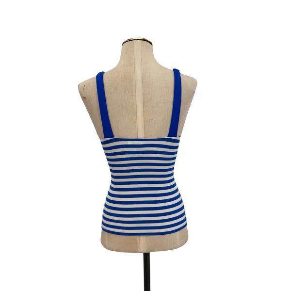 Boden Talamanca Striped Tankini Top Blue White‎ Twist Front UK 6 US 2 - Image 6
