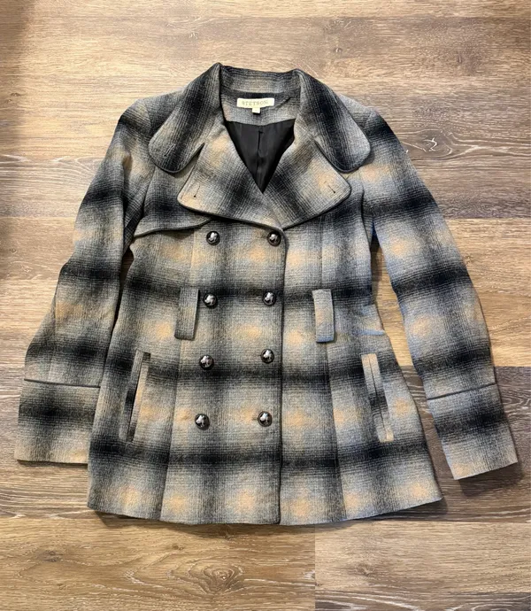 Stetson Women’s Western Plaid Double Breasted Wool Blend Jacket S - Image 2