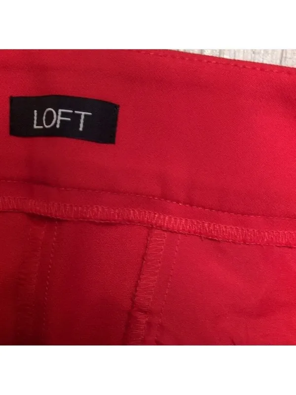 Loft Red Marisa Skinny Pants Size 6 - Image 5