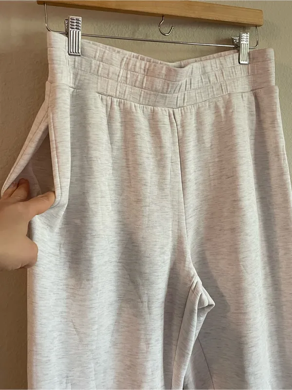 Varley Ivory Marl The Relaxed Pull On Pants Size Large - Image 7