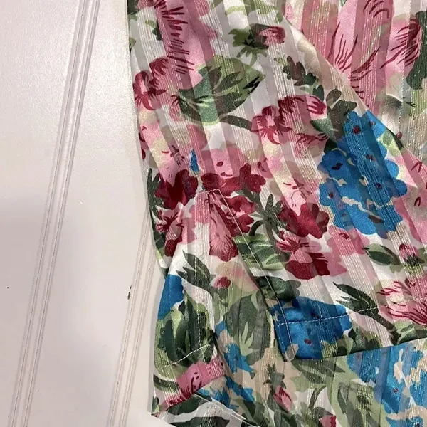 Victoria’s Secret vintage floral sheer button up long sleeve sleep top - Image 5