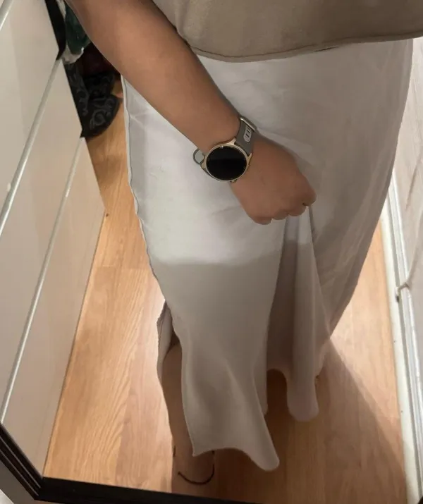 A New Day Skirt Satin Pink Midi - Image 2