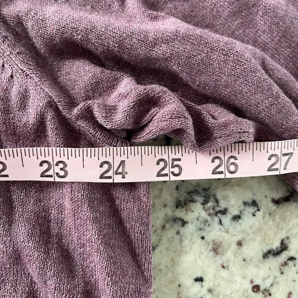 J. Jill Womens V-Neck Pullover‎ Sweater Plum Purple Heathered Cotton Blend 2X - Image 5
