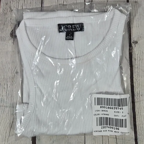 J. Crew New‎ favorite tank top in vintage rib White S NWT - Image 9