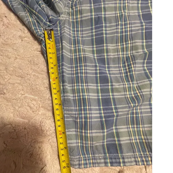 Levis Tab Twills Plaid Shorts Blue Green Yellow Cotton Flat Front women's size 6 - Image 9