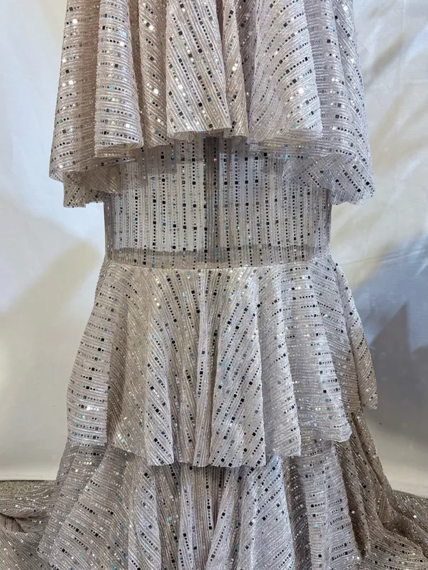 ☀️NWT Michael Costello x REVOLVE Shirley Sequin Tiered Gown Mauve Sz S❤️ - Image 8