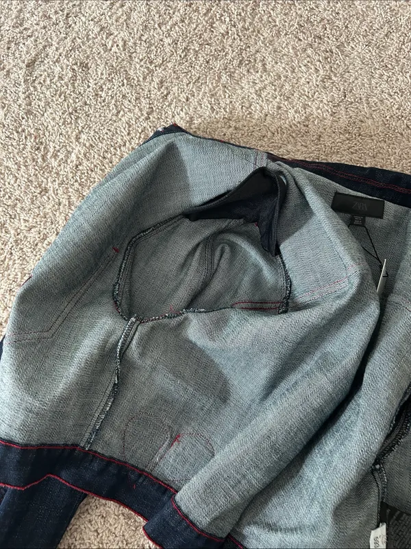 Zara shoulder pad denim jacket. XS - Image 13