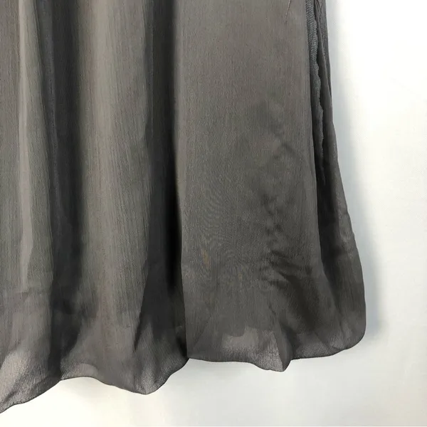 Zara‎ Charcoal Gray Y2K Beaded Scoop Neck Bubble Hem Mini Dress S - Image 4