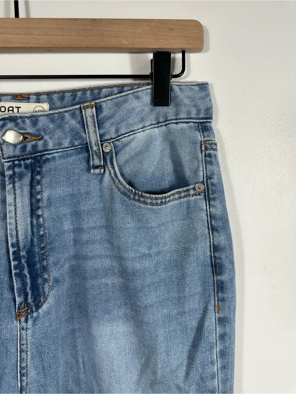 OAT New York Cloud Luxe Denim Wide Leg Jeans Light Wash‎ High Rise Women’s 6/28 - Image 6