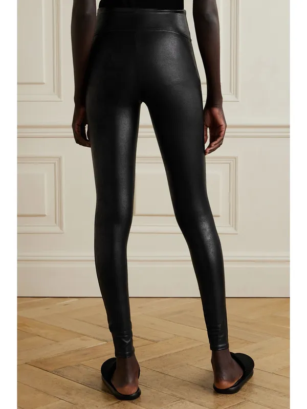 Spanx Faux Leather Leggings - Medium Petite (M/P) - Metallic Black🎀 - Image 4