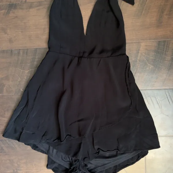 Free People Black Vneck Romper - Image 7