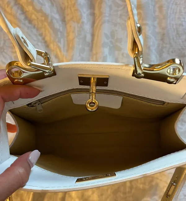 White Leather Purse From Italy - Image 3