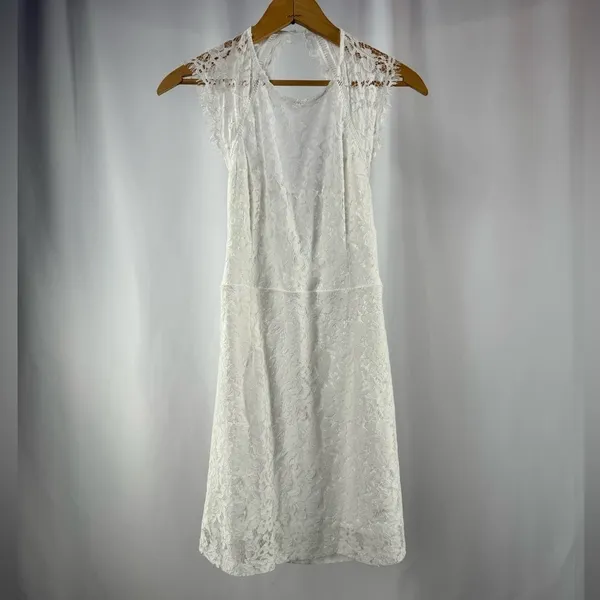 Lulus Romance Language Backless Lace Dress‎ in White Size Small - Image 5
