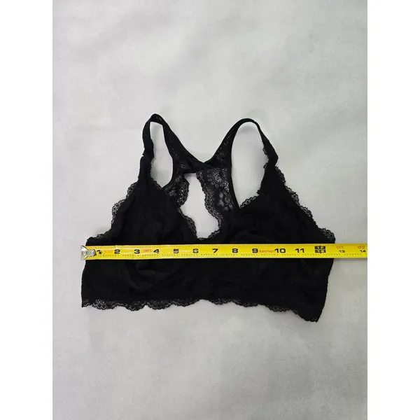 Felina Black Whimsy Romantic Boudoir Bridal Cottage Lingerie Lace Bralette Small - Image 5