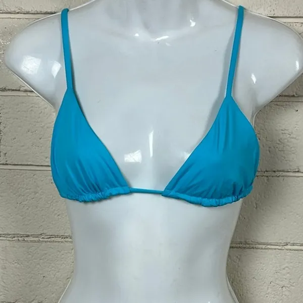 Frankie’s Bikinis Blue Triangle Bikini Top size M - Image 6