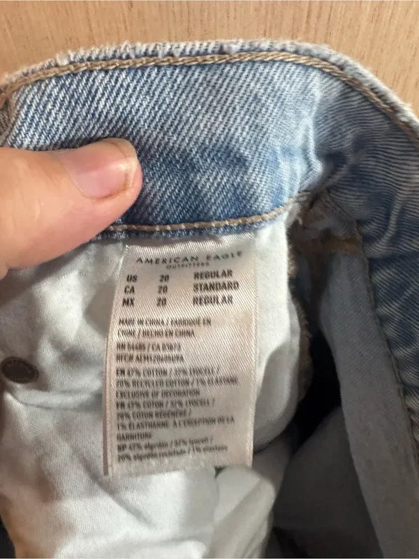 American Eagle Outfitters Super High Rise Light Wash Straight Jeans Size 20 - Image 5