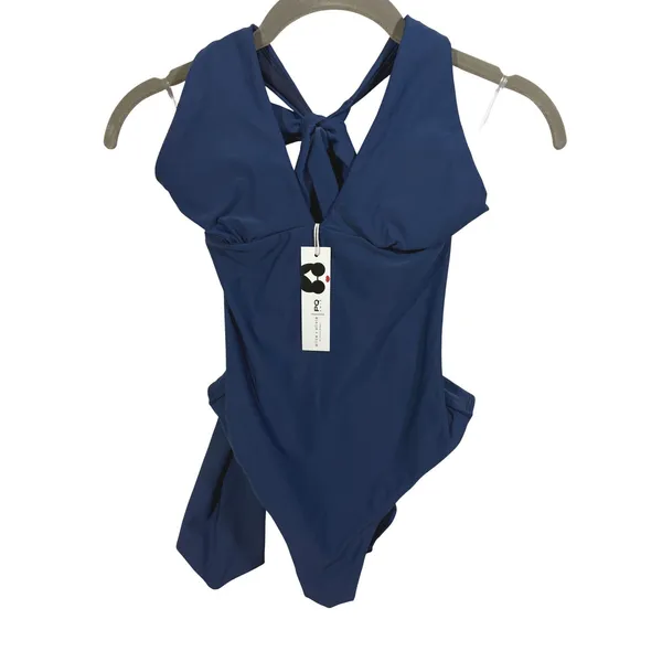Alice + Olivia x PQ Swim Navy Cross Front One Piece Swimsuit NVY-2207P XS - Image 2