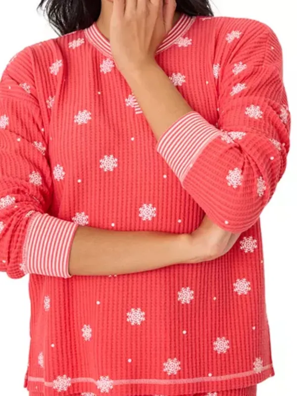 PJ Salvage Ski Jammie Classics Printed Pajama Set, red/white size XL NEW TAGS - Image 6