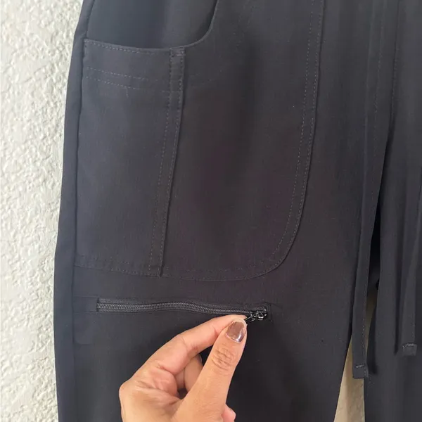 Cherokee Black Scrub Joggers Elastic Waistband Tapered Fit - Image 5