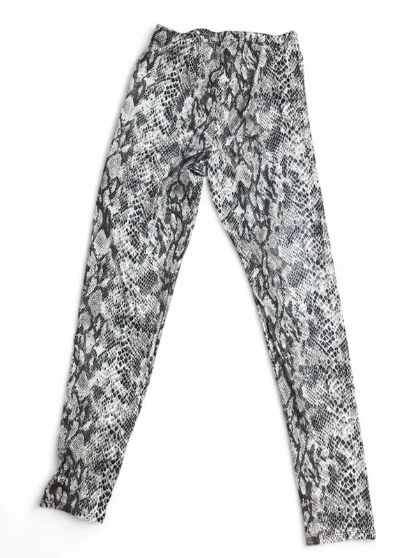 White Birch Snake Print Leggings - Gray/Black Animal Print Pants Size Medium - Image 2