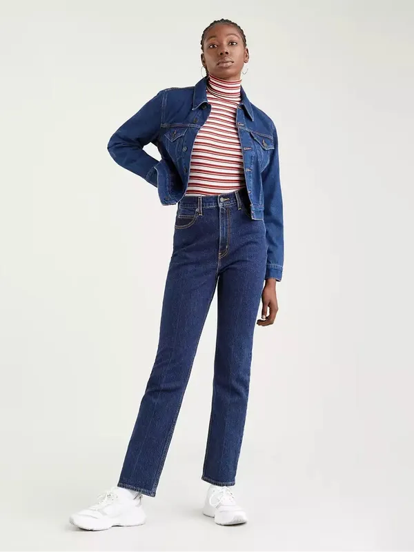 Levi's 70's High Slim Straight Jeans in Dark‎ able Size 25 - Image 11
