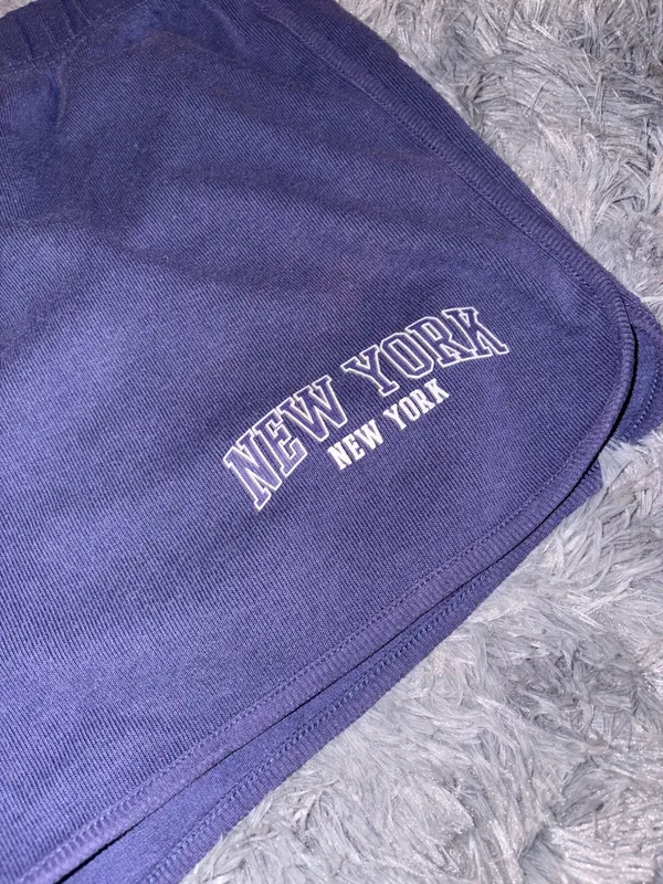 Navy Blue New York Sweat Shorts - Image 2